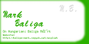 mark baliga business card